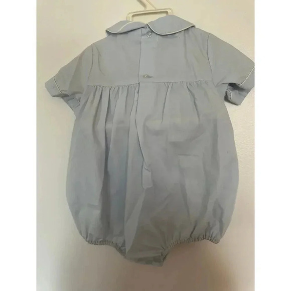 Baby Kisses Kid's Girl Off White Short Sleeve Collared One Piece Romper Size 6/9 - Picture 3 of 5